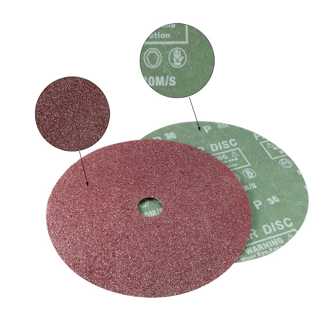 uxcell 7" x 7/8" Resin Fiber Discs 36 Grit Sanding Grinding Discs,5 Pack