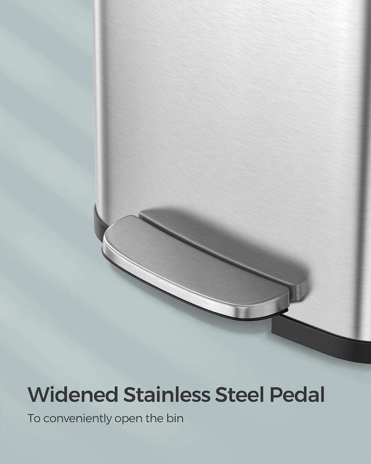 Kitchen Trash Can, 13 Gallon (50 L) Stainless Steel Garbage Can, with Stay-Open Lid and Step-on Pedal, Soft Closure