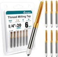 6 Pcs 1/4-20 UNC Thread Tap Set, M2 HSS Right Hand Thread Milling Tap
