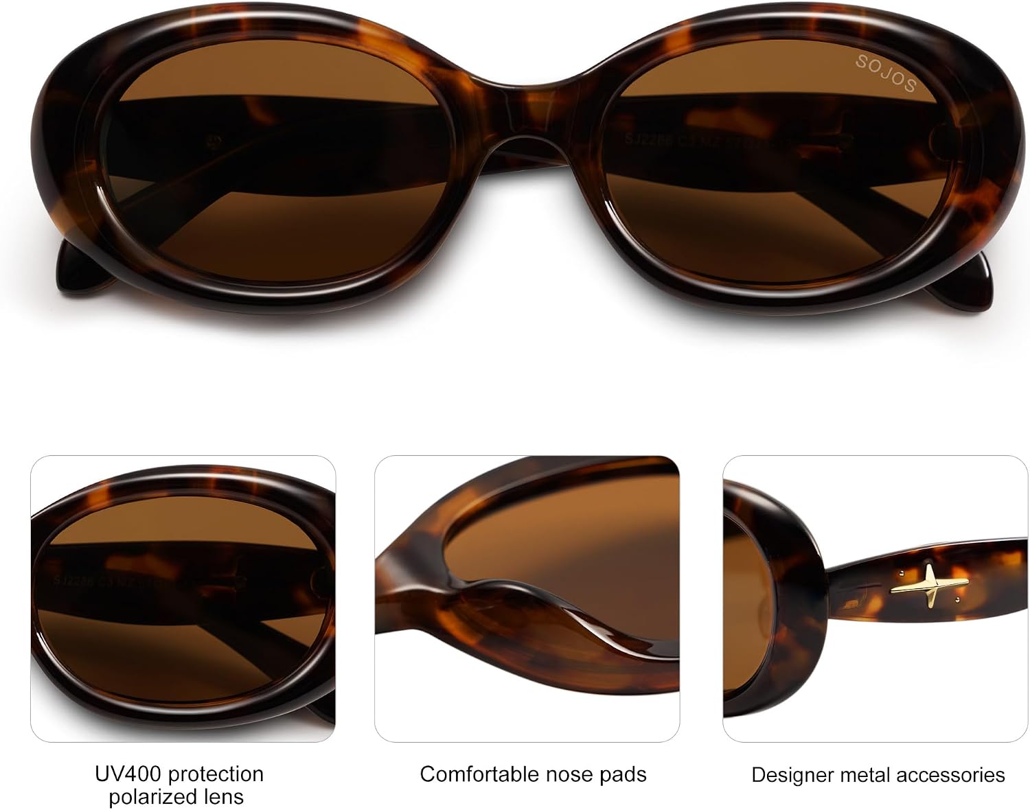 Retro Oval Polarized Sunglasses for Women Men 90s Vintage UV400 Protection Tiny Sun Glasses SJ2286 | UV400 Protection