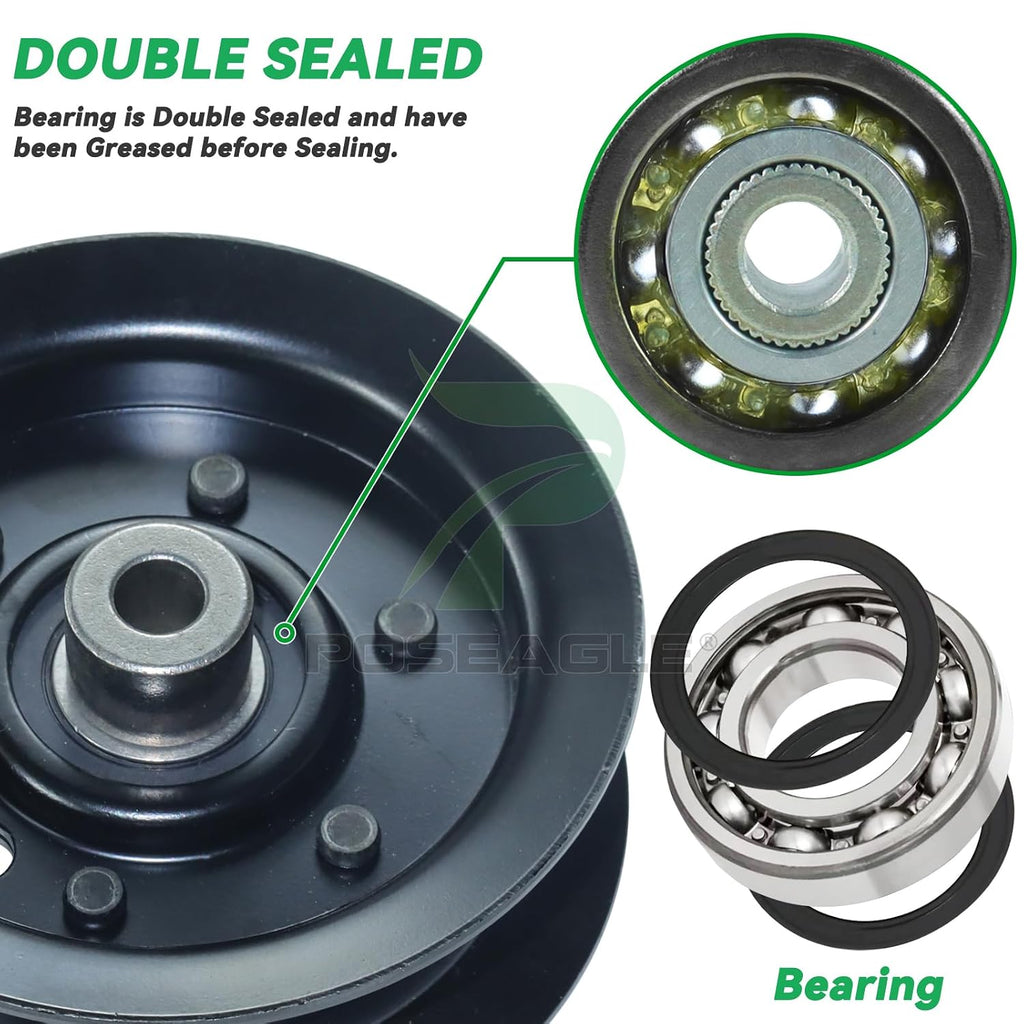 2 Pack 132-9420 Flat Idler Pulley for Toro 50" 42” SS5000 Deck