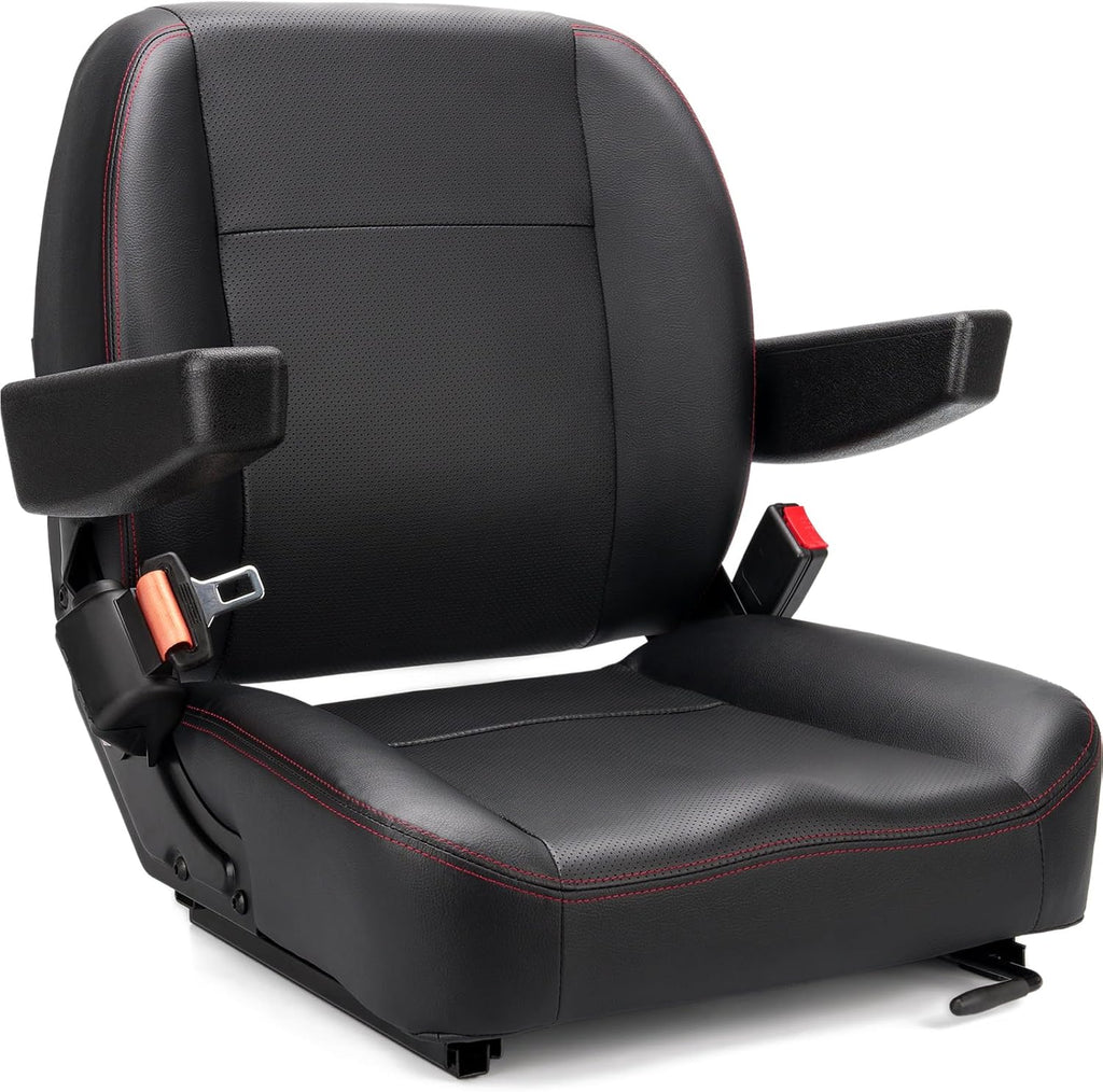 Universal Forklift Seat,Tractor Seat,with Micro Switch,Armrest and Safety Belt,for Tractor,Mower,Skid