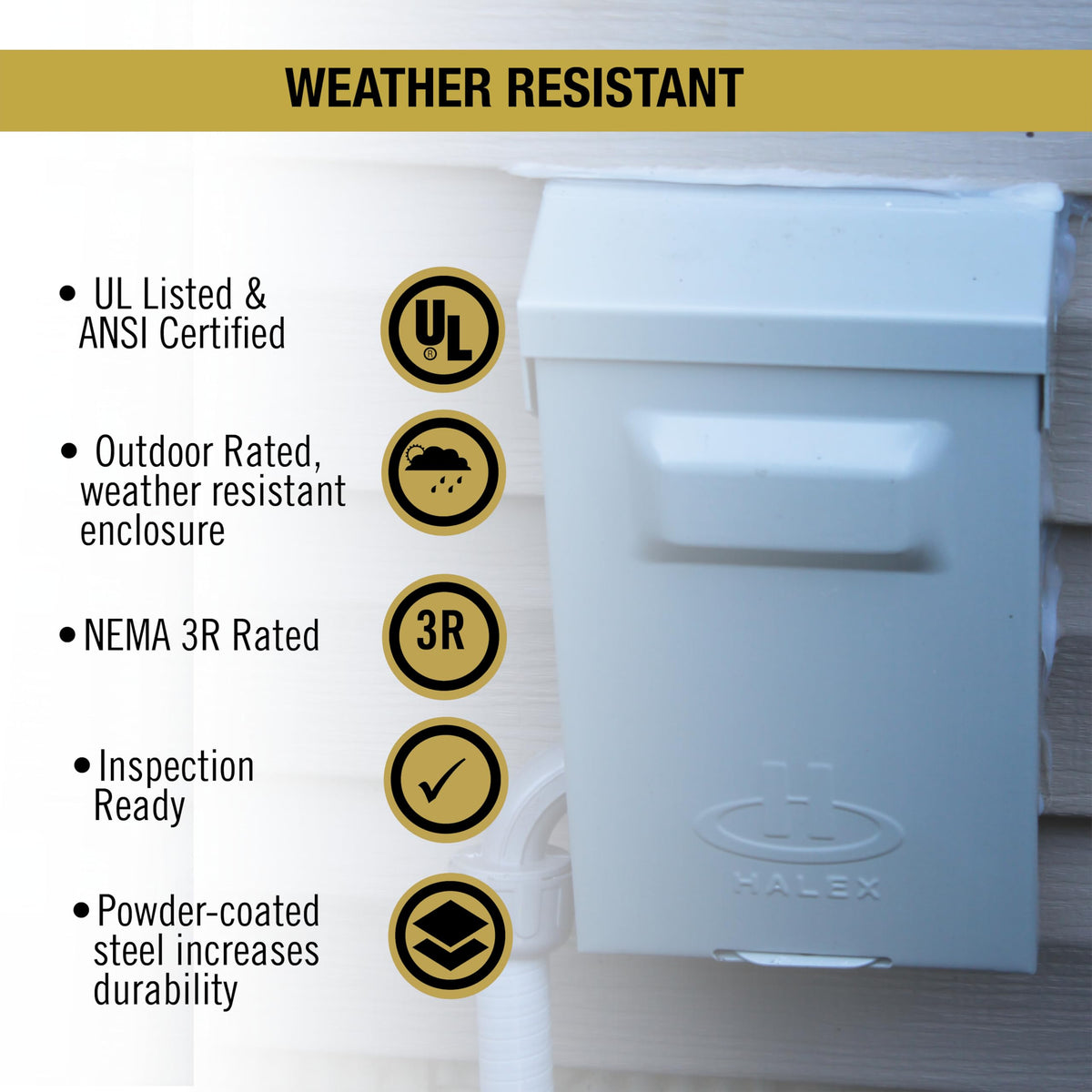 Halex 60 AMP Metallic AC Non-Fused Disconnect with Pull-Out Switch, 10-Pack