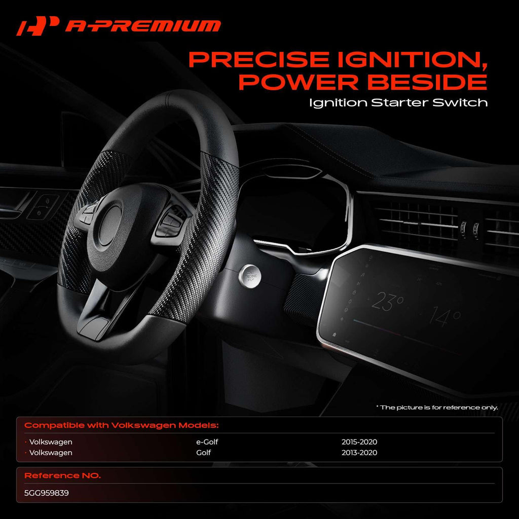 A-Premium 4-Pin Push Button Starter Switch Compatible with Volkswagen