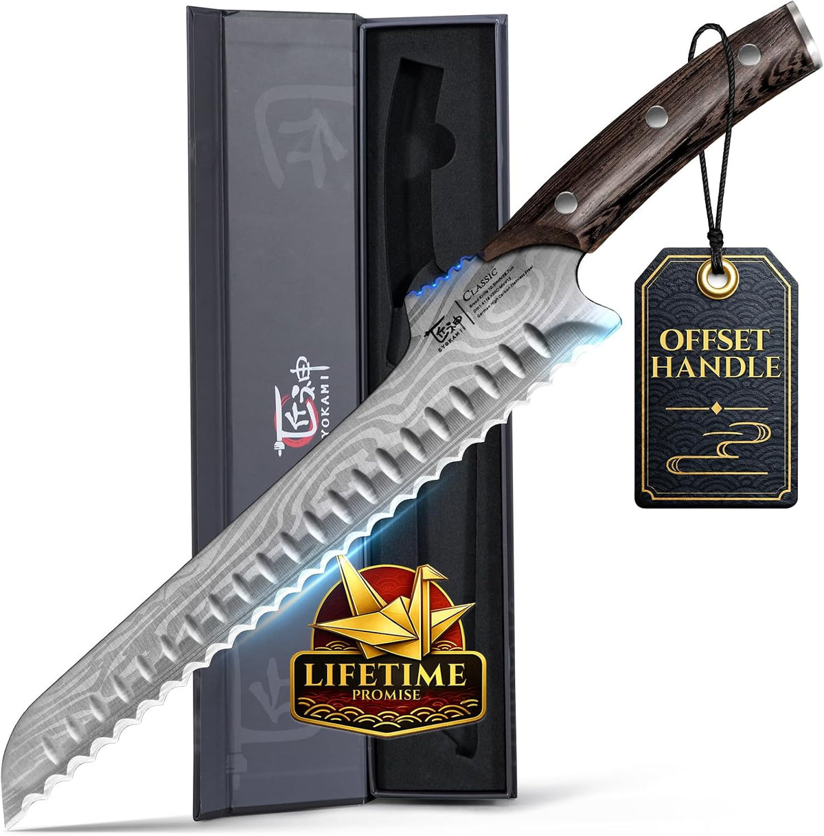 2026 New Upgraded Offset Bread Knife for Homemade Bread, 10.5 Inch