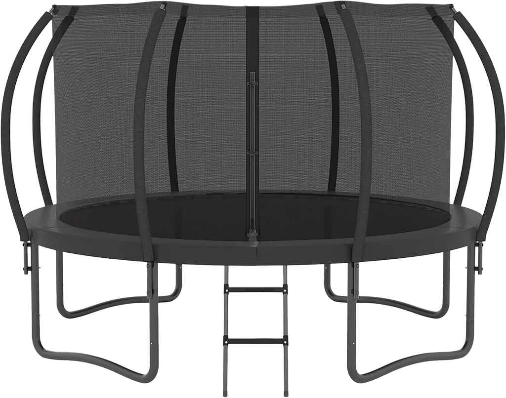 Trampoline 12FT 14FT Enclosure Net Outdoor Jump for Kids and Adults Round ASTM Approved Heavy-Duty Bounce Mat with