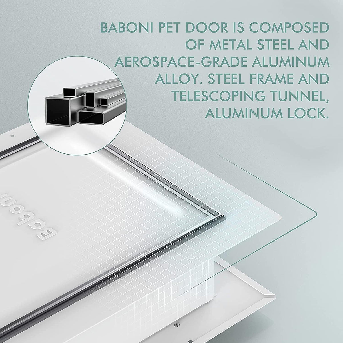 Pet Door for Wall, Steel Frame and Telescoping Tunnel, Aluminum Lock, Double Flap Dog Door and Cat Door, Strong and