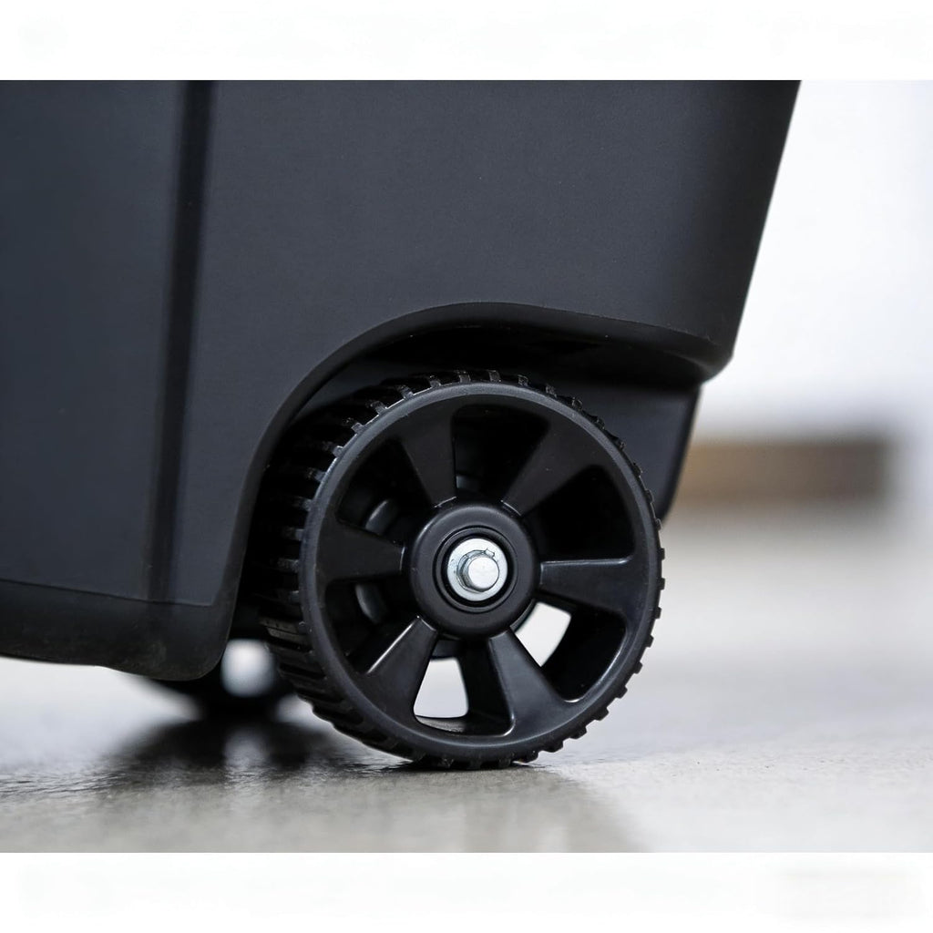 32 Gallon Outdoor Trash Can, Garbage Can with Wheels, Outdoor Garbage Can with Lid, for Indoor/Outdoor Use, Waste