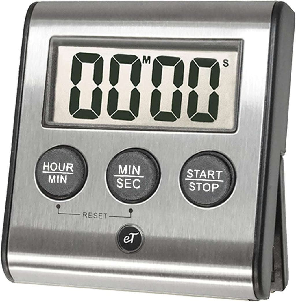 Elegant Digital Kitchen Timer Stainless Steel - Loud Alarm - Model eT-78