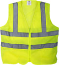 Yellow Mesh High Visibility Reflected Class 2 Safety Vest, No Pockets