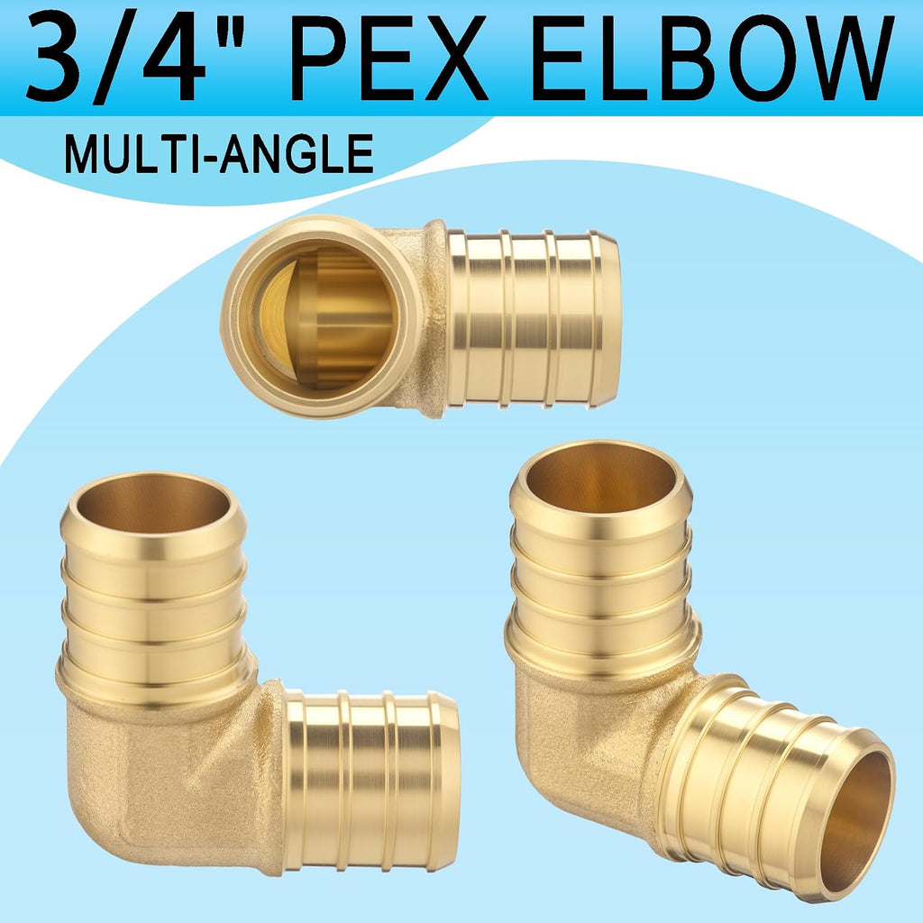 (20 Pack) Asterbacks 3/4 inch PEX Barb Crimp Elbow for PEX-A/B/C Pipe