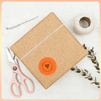500 Labels/Roll 2.25" Orange Round Thermal Labels, Waterproof Circle Blank Thermal Sticker Compatible with Direct