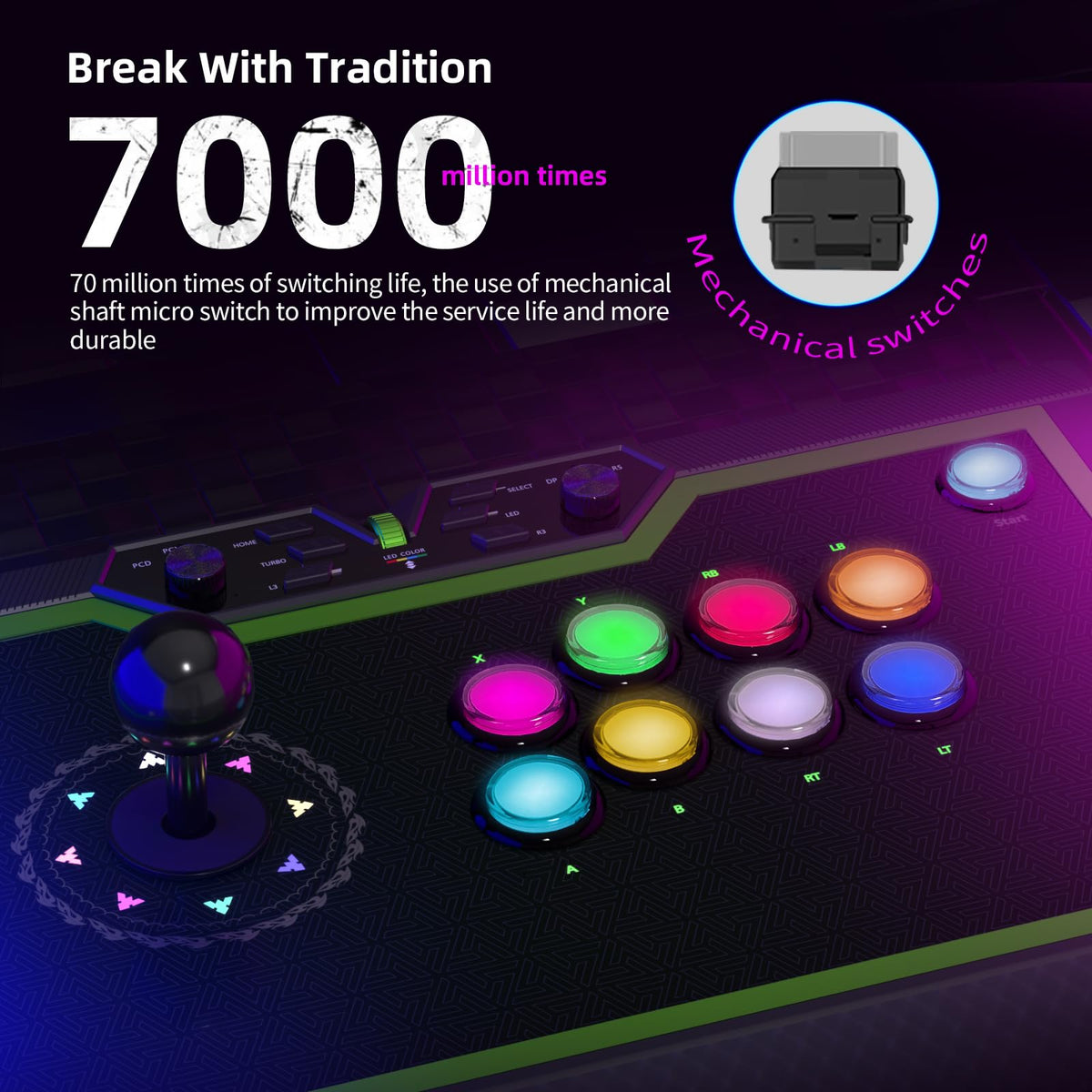 Q8 Silent Arcade Joystick Wired Joystick for PC (Fighting Stick)