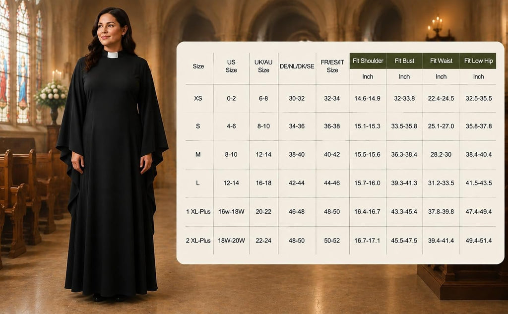 Women's Cassock Robe Church Priest Pastor Robes Choir Minister Clergy Pulpit Liturgical Costume Outfit
