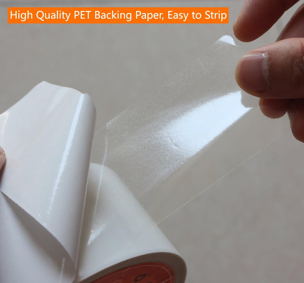 Removable Clear Double Sided Sticky Tape- No Residue, 2 Inches x 20 Yards