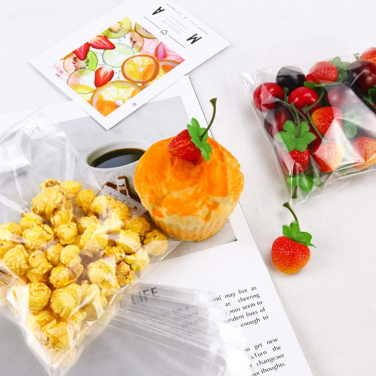 300 PCS 5"x7" Cookie Bags Clear Resealable Cellophane Bags
