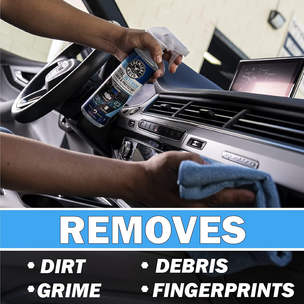 Total Interior Cleaner & Protectant Interior Cleaner, Cleans & Protects Leather, Vinyl, Plastic, Rubber, Glass with a