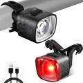 URBO COMBO Bike Lights Front and Back,300LM Headlight &50LM Rear | Cut-Off Bicycle Headlight, Brake Taillight
