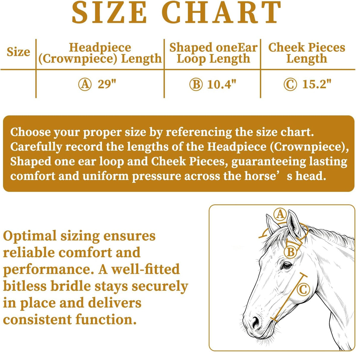 Full Grain Leather One Ear Western Horse Headstall, Brown