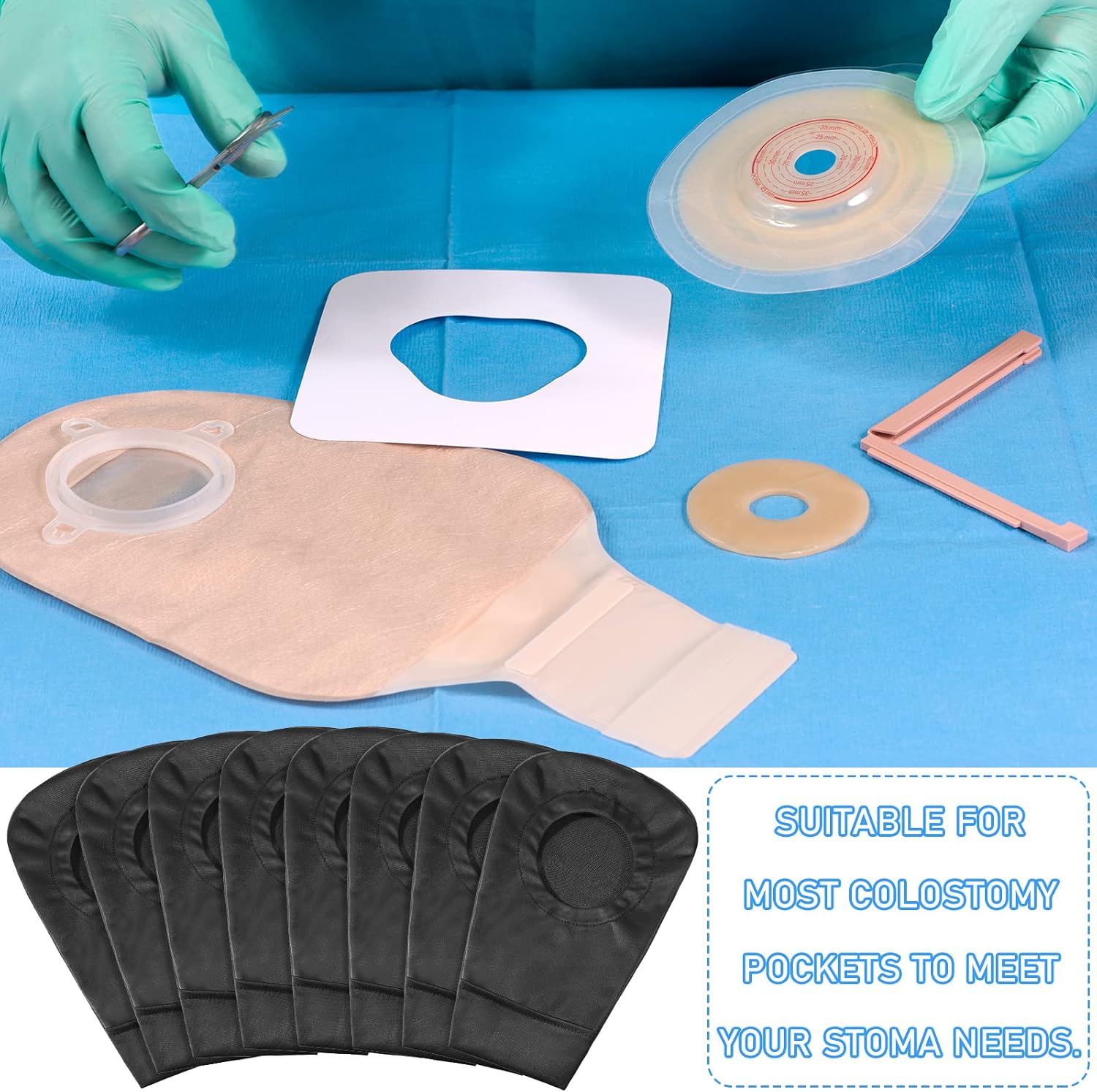 4 Pcs Ostomy Bag Cover Washable Pouch Liner,2.36 Inch Diameter