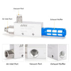 3/8" Vacuum Generator CV-20HS, Pneumatic Ejector with Silencer
