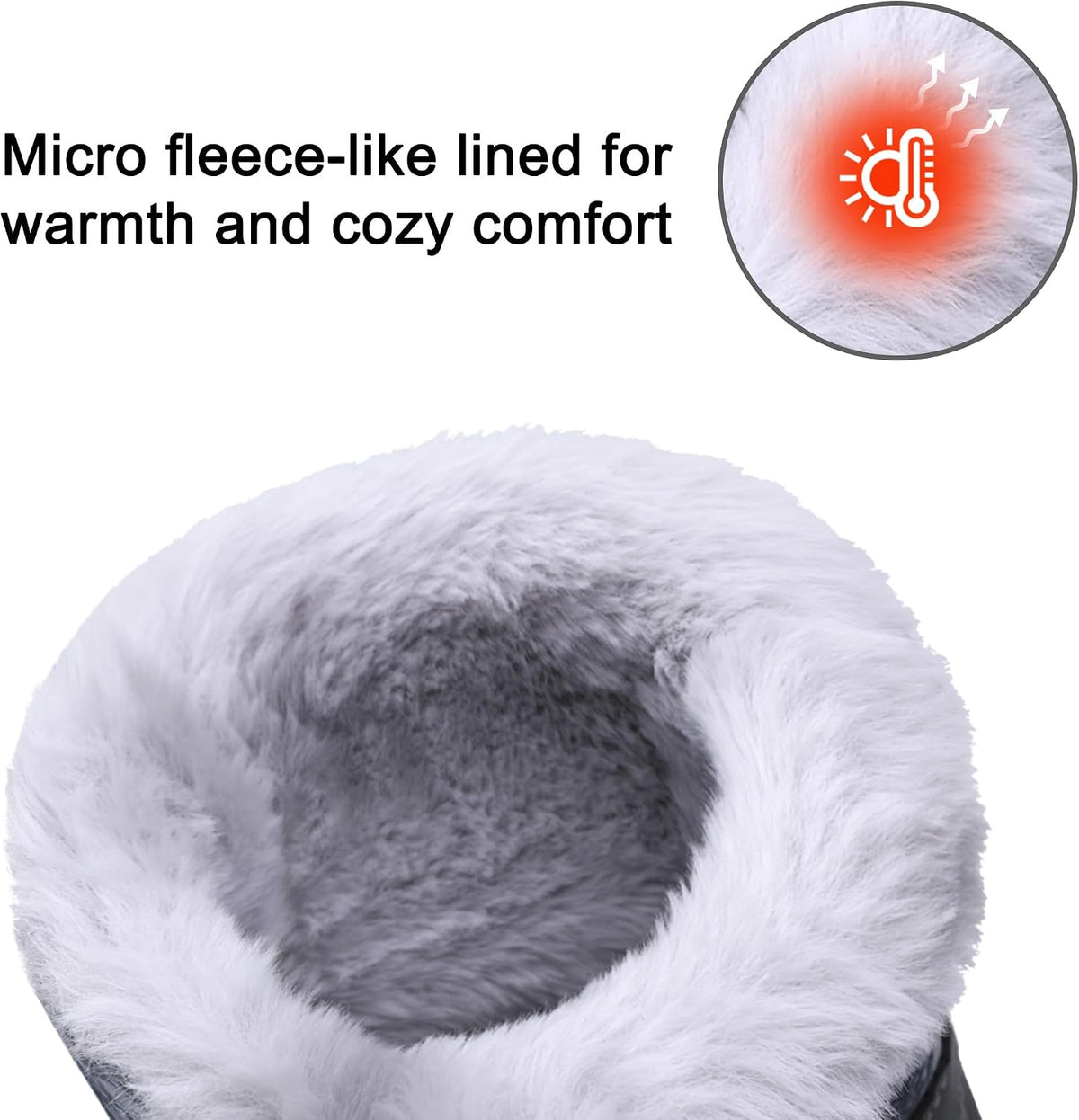 Girls Boys Waterproof Winter Snow Boots with Faux Fur Lining