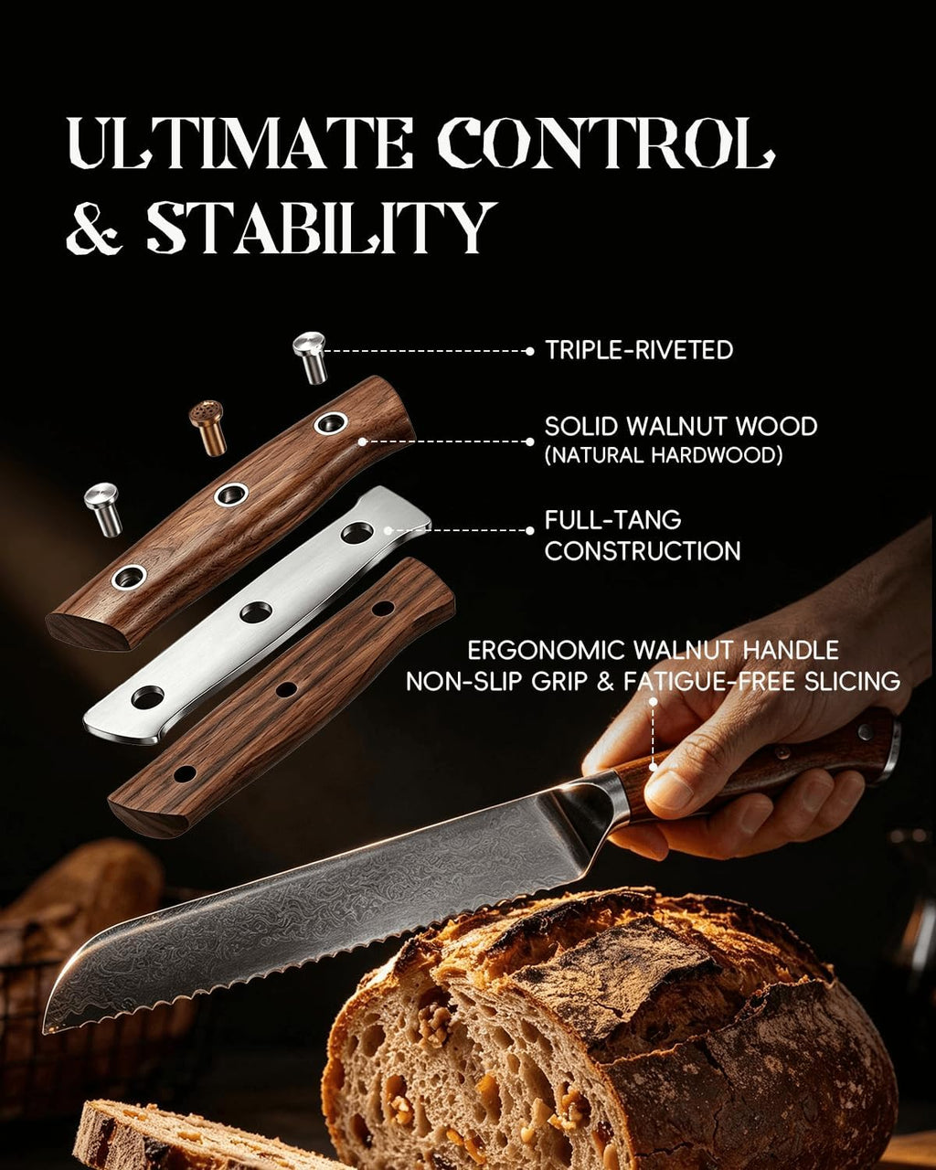 Damascus Bread Knife and Bread Lame Set