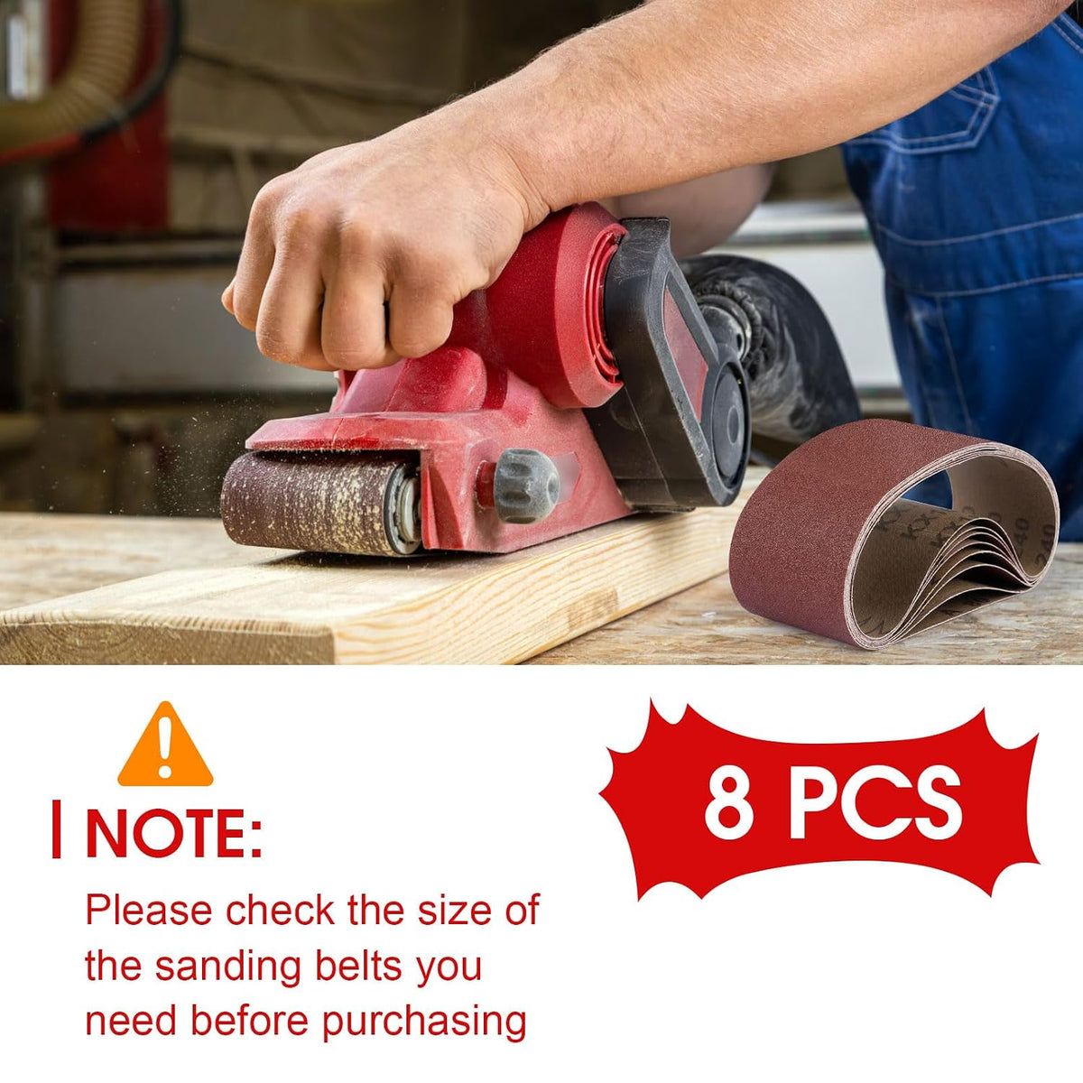 8 Pcs Belt Sander Paper, 3x21 Belt Sander Sanding Belts Sanding Belt