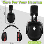 9 Pcs Ear Protection Earmuffs NRR 28dB,Red
