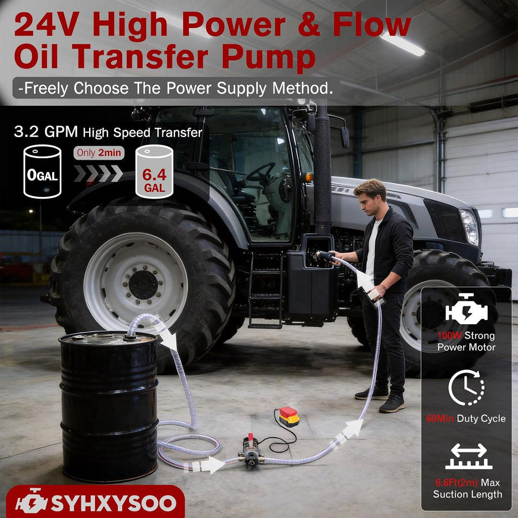 Oil Extractor Pump Compatible with DeWALT 20V & Milwaukee M18 Batteries