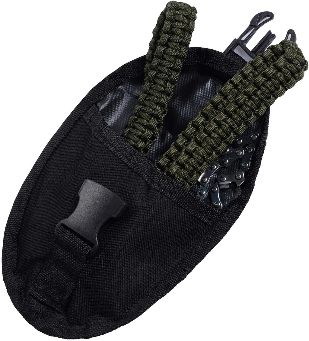 Pocket Chainsaw with Paracord Handle, Folding Chain Hand Saw, Emergency Outdoor Survival Gear for Camping, Hunting