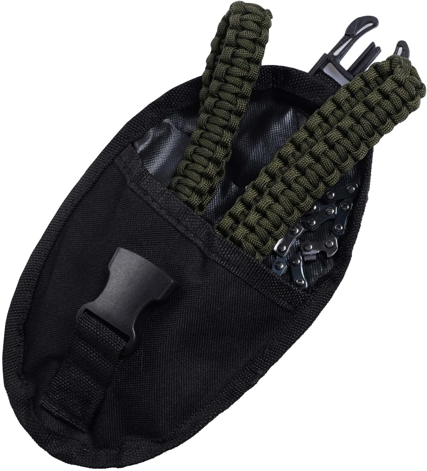 Pocket Chainsaw with Paracord Handle, Folding Chain Hand Saw, Emergency Outdoor Survival Gear for Camping, Hunting