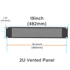2U Vented Panel, 19'' Rack Mount Blank Rack Venting Panel 2 Pack