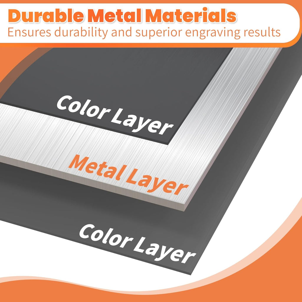 6 Pcs 7 x 5 inch Anodized Aluminum Sheet Set, Metal Blanks for Laser Engraving, Engraving Plates for Crafting