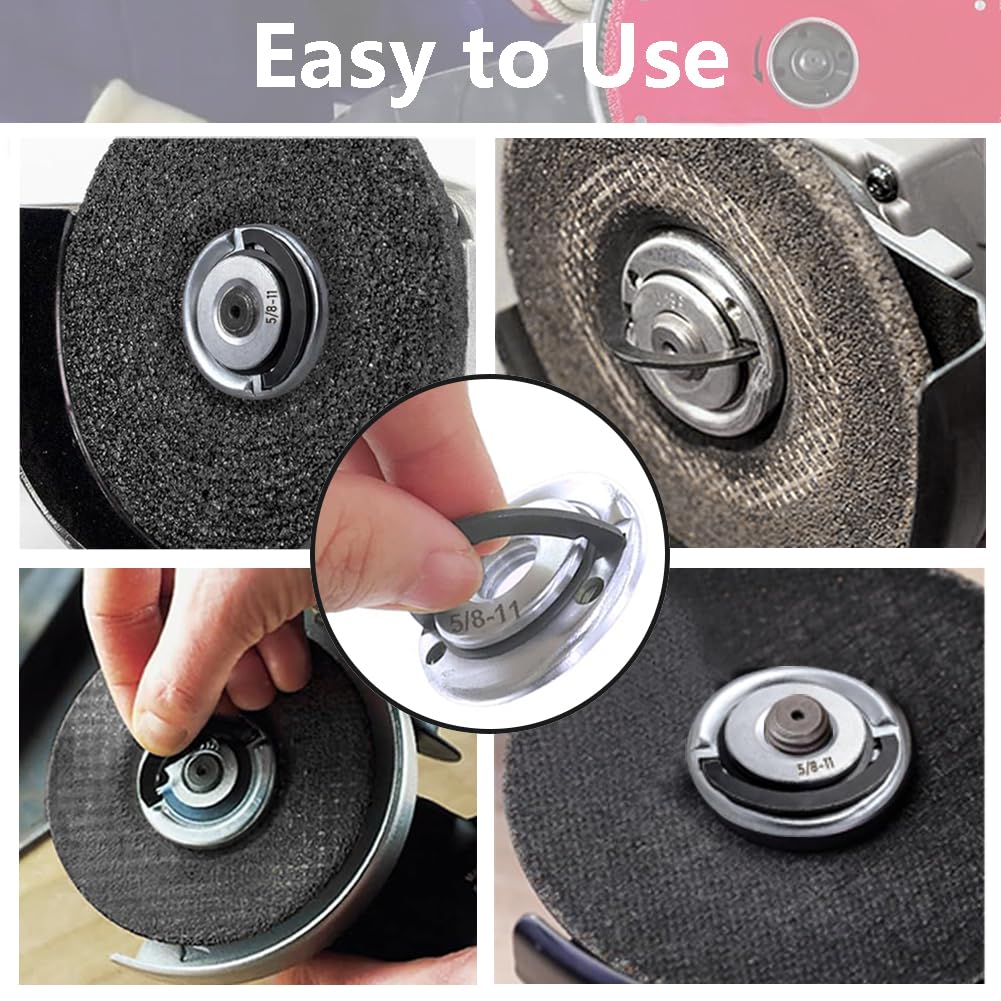 2Pcs Angle Grinder Flange Locking Nuts with 5/8-11 Inch Thread Quick Change
