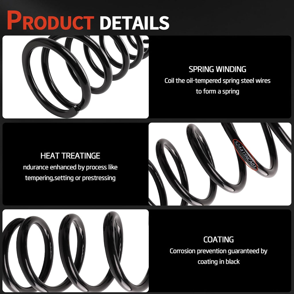 Rear Left & Right Suspension Coil Spring Set Compatible with Civic