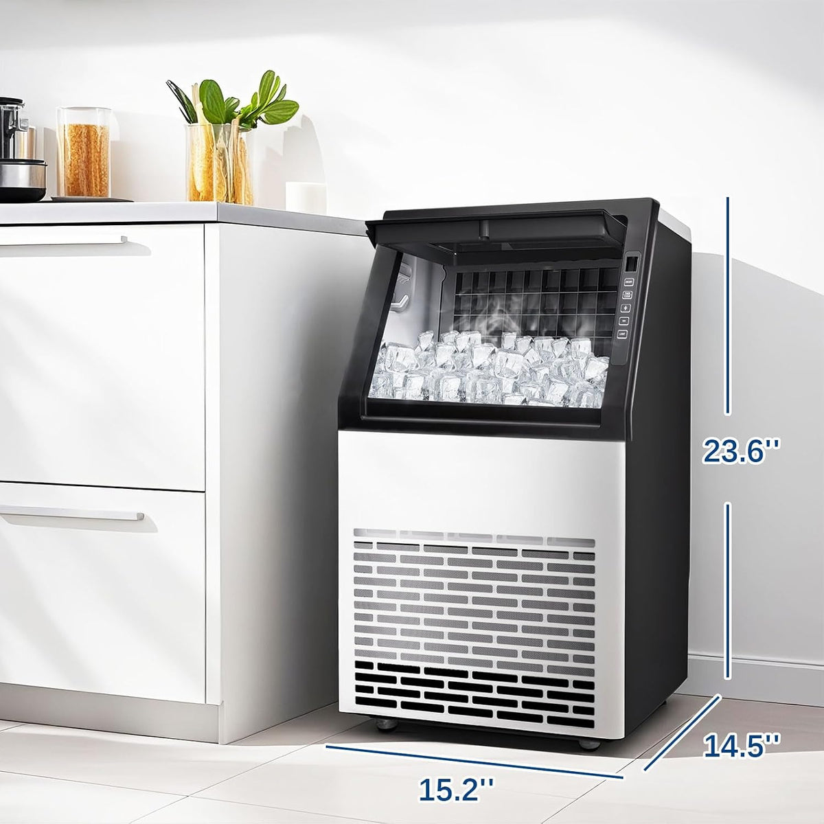 Commercial Ice Maker, 100Lbs/24H Ice Machine with 20Lbs Storage