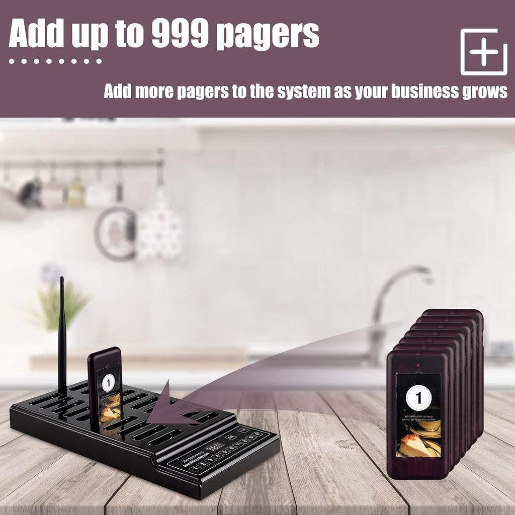 T112 Restaurant Pager, Beepers for Restaurants, 30 Buzzers