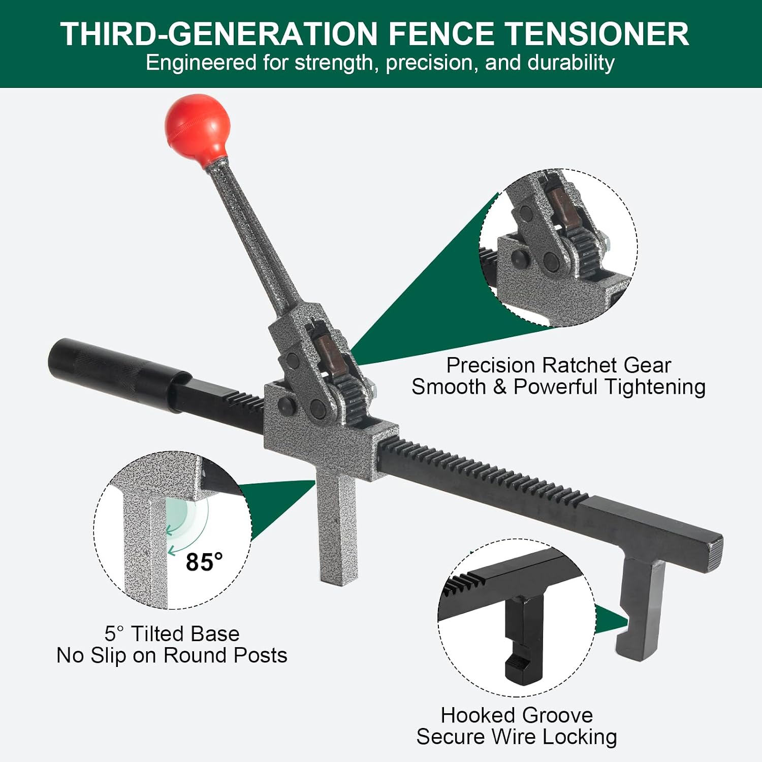 Chain Link Fence Stretcher Tool, Fence Puller, Tightener & Tensioner