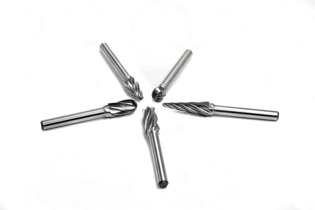 5pcs 1/4"(6.35mm) Shank Carbide Burrs for Aluminum