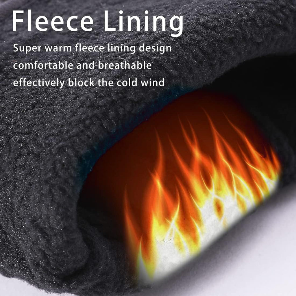 Mens Winter Warm Leather Motorcycle Gloves with Touchscreen GM041US