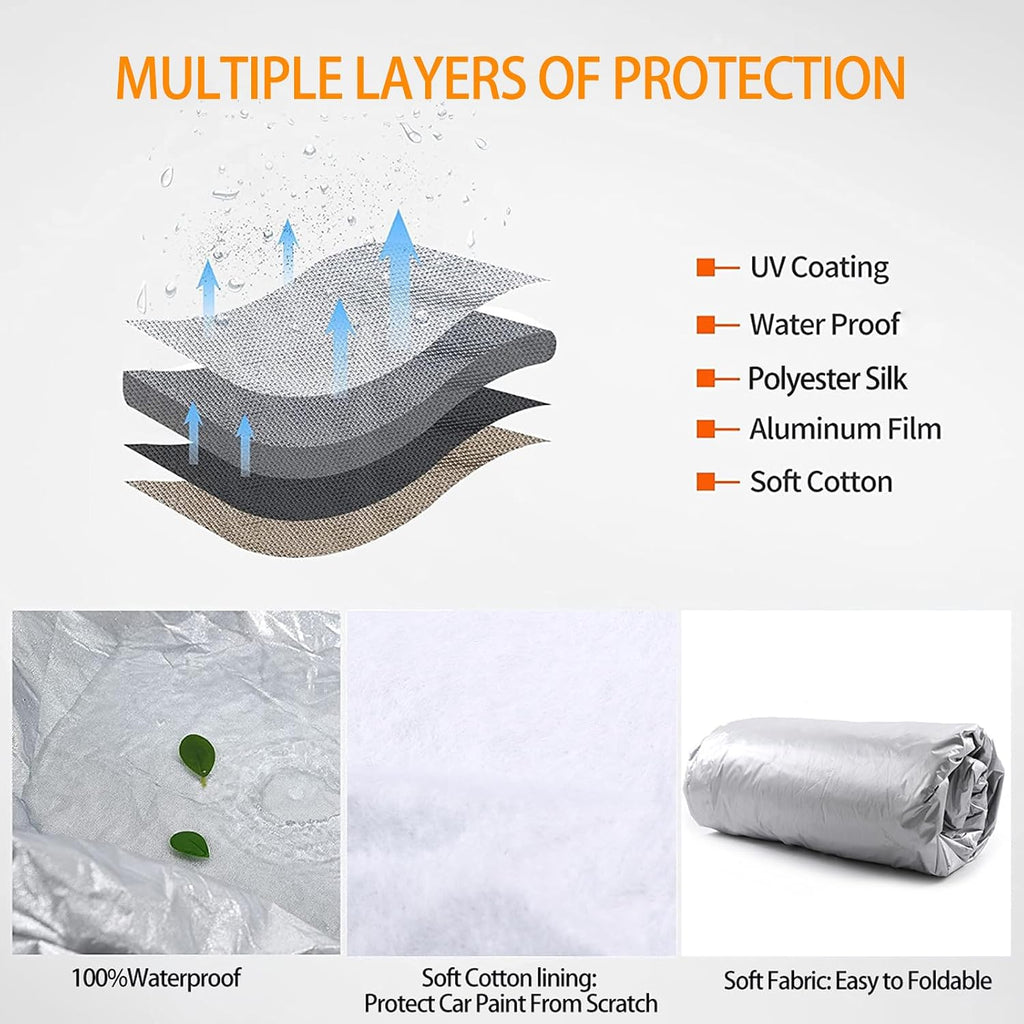 Compatible with Toyota FJ Cruiser 2007-2021 Car Cover Waterproof All Weather Outdoor Full Car Cover, Sun Hail UV Snow