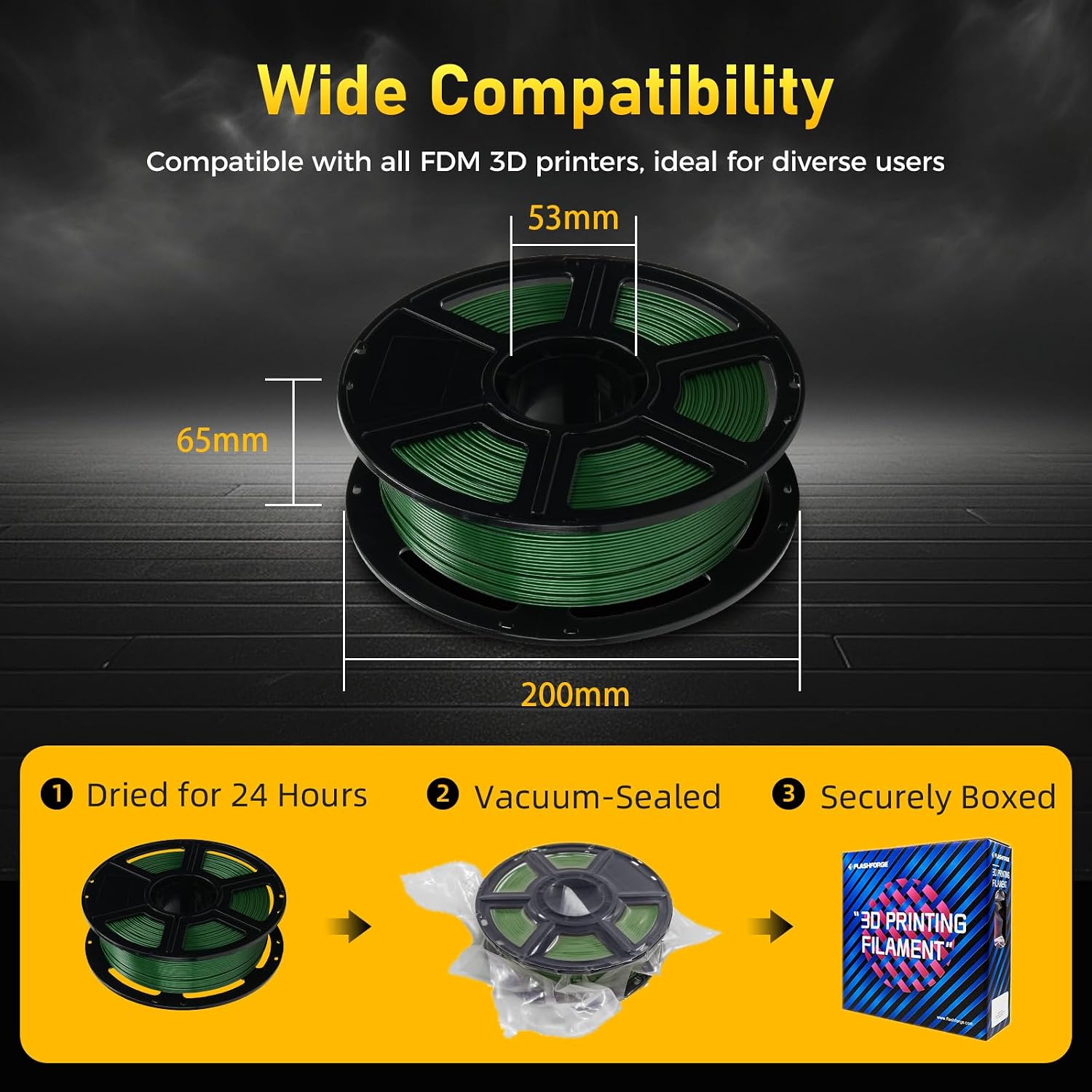Rapid PETG Filament 1.75mm Metallic Green, Max 600mm/s High Speed Printing, 3D Printer Filament 1kg Spool
