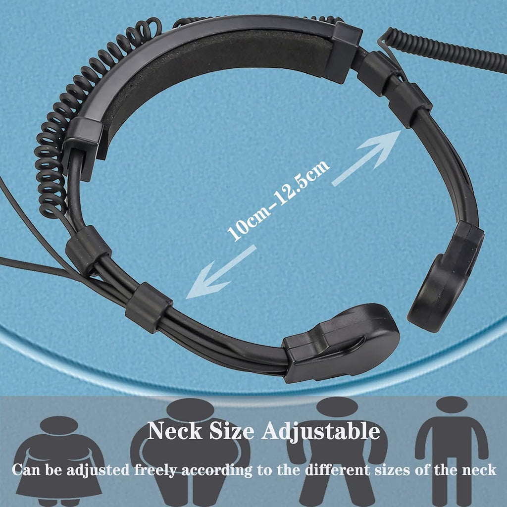 ETK007 Adjustable Throat Mic Two Way Radio Headset, Finger PTT | for Cycling, for RT22/RT21/H777/RT68, Compatible