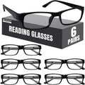 Reading Glasses, Traditional Black Frames, with Spring Loaded Hinges