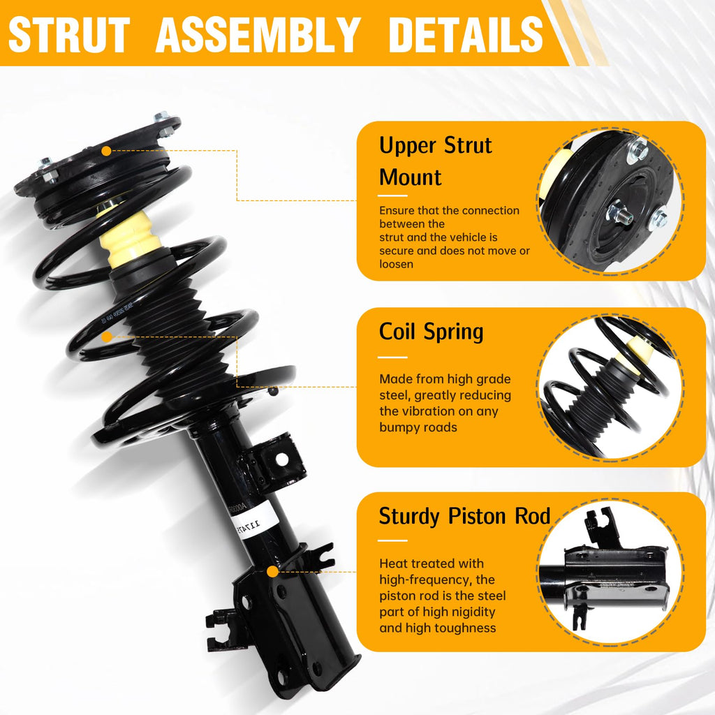 TRIL GEAR Front Struts Assembly w/Coil Spring 172392 172393, Set of 2