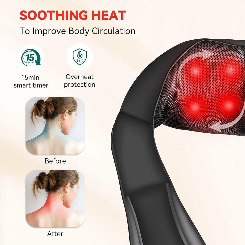 Cordless Massager - Shiatsu Neck and Shoulder Massager with Heat, FSA Eligible, Portable, Lumbar, Back Electric
