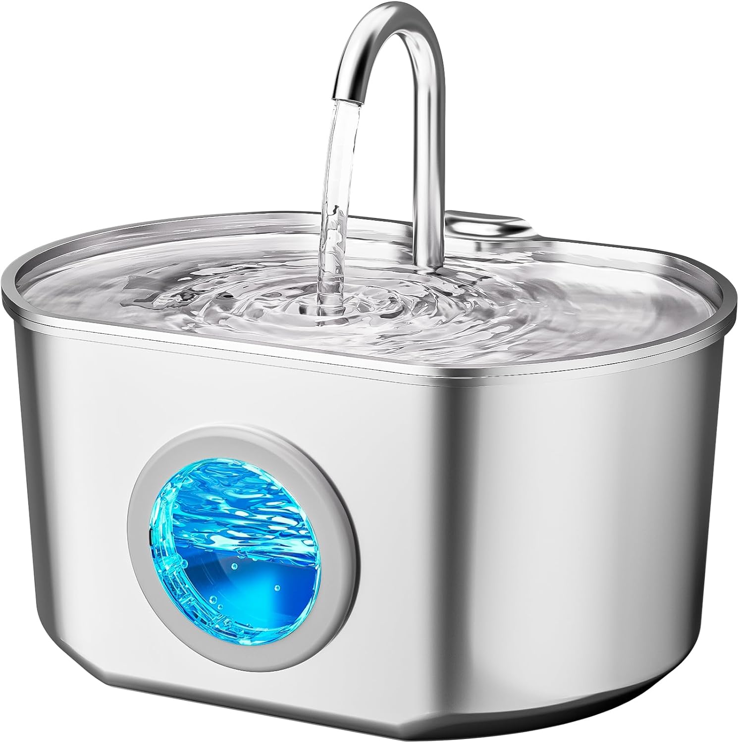 Cat Water Fountain Stainless Steel: 73oz/2.2L Cat Fountain for Drinking- Pet Water Fountain Inside - Automatic Dog