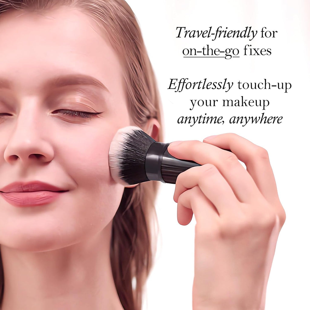 Retractable Kabuki Foundation Brush 2 Pack Travel Makeup Brush Set