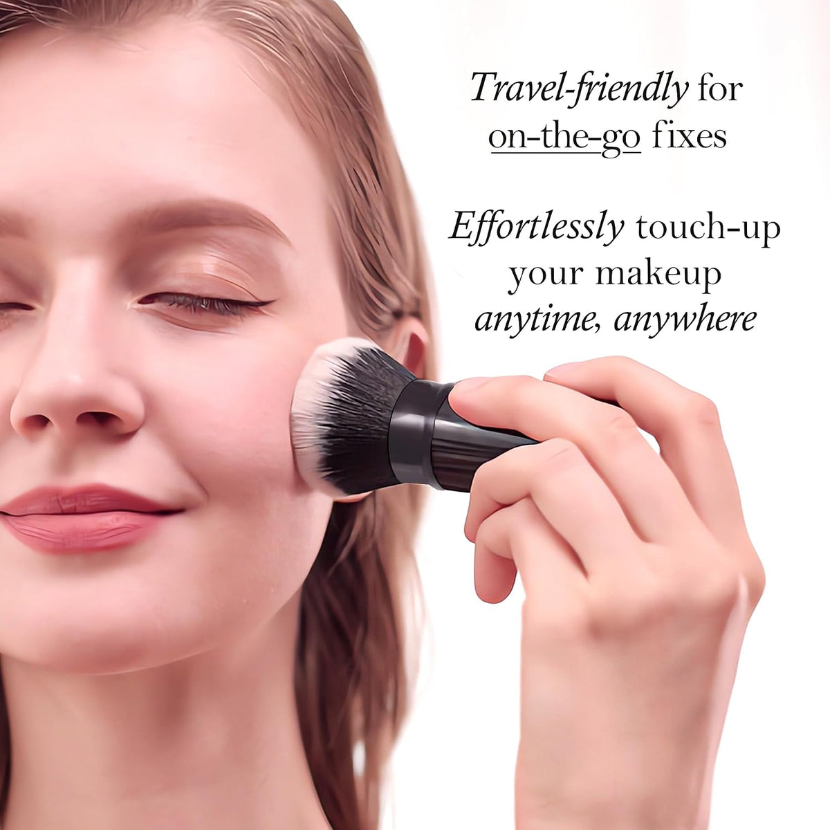 Retractable Kabuki Foundation Brush 2 Pack Travel Makeup Brush Set